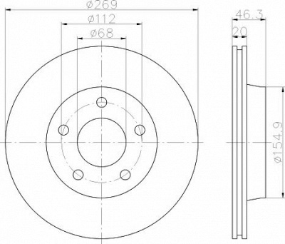 HELLA PAGID 8dd355101351 -  Тормозной диск